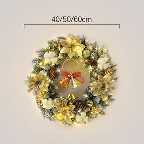 Stylish Christmas Wreath Ornament With LED Christmas Lightings And Bell Ball