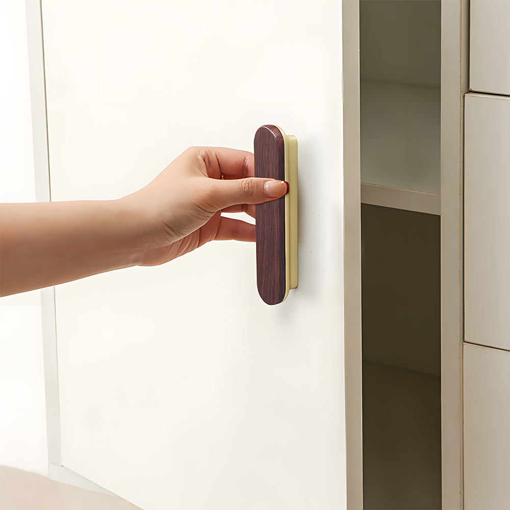 Round Wood Zinc Alloy Cabinet Wardrobe Door Handles