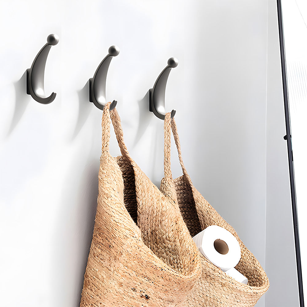Modern Curved Zinc Alloy Wall Mounted Wall Hooks