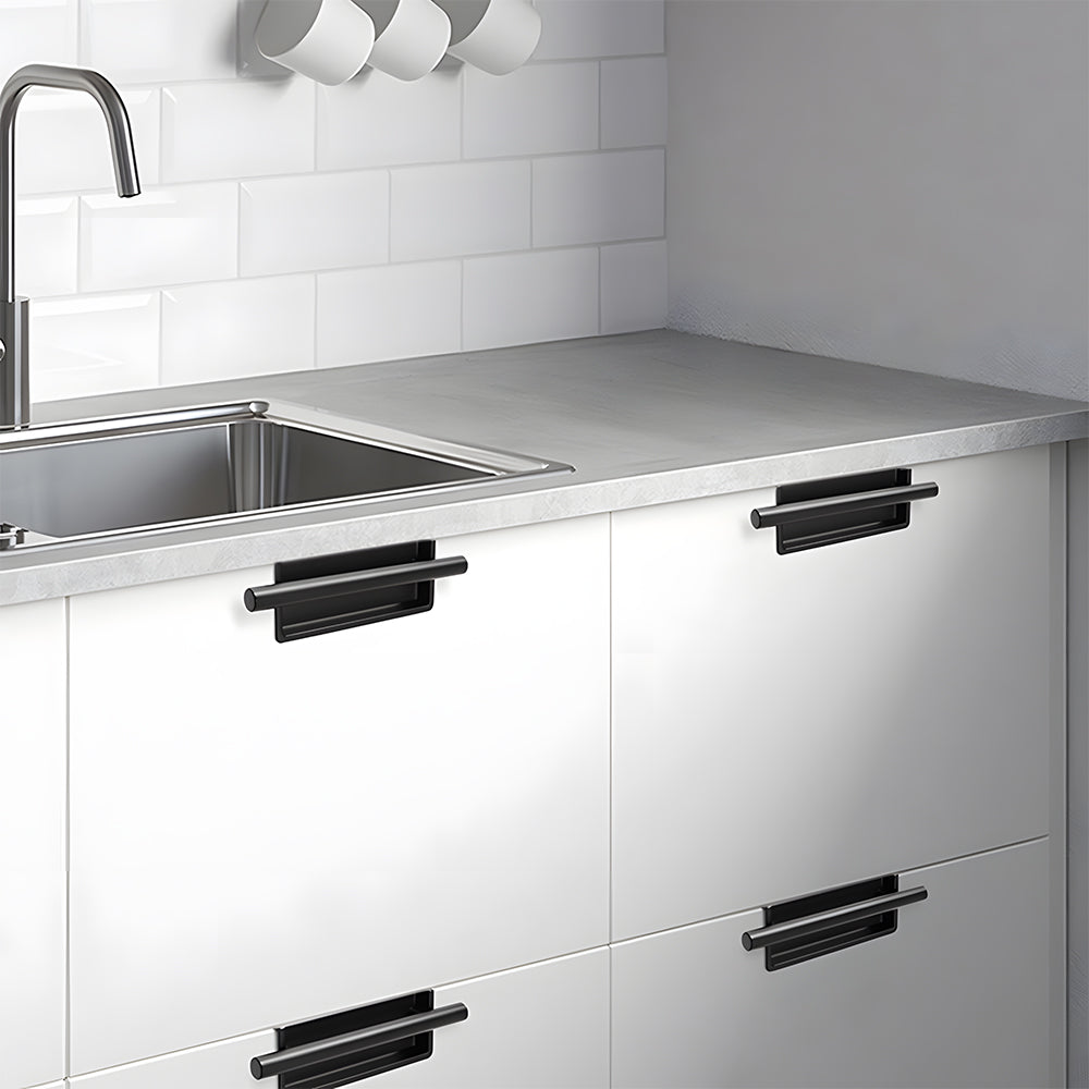 Simple Aluminum Alloy Recessed Concealed Cabinet Handles