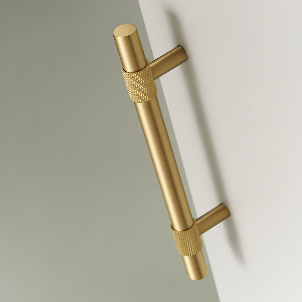 Brass Knurled Simple Matte Texture Cabinet Door Drawer Pulls