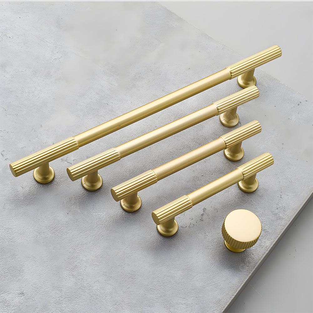 Gold Double-striped Cabinet Handles for Kitchen