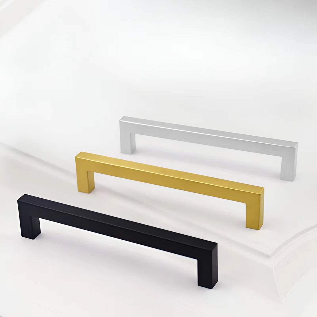 1Pack Solid Brushed Satin Square Bar Pull Handles