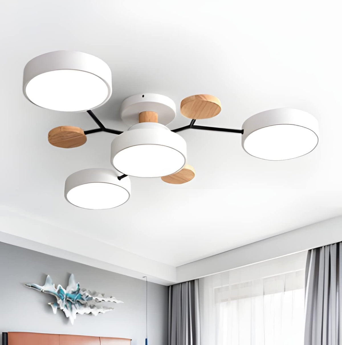 Modern Round Branch Type LED Semi-Recessed Ceiling Light