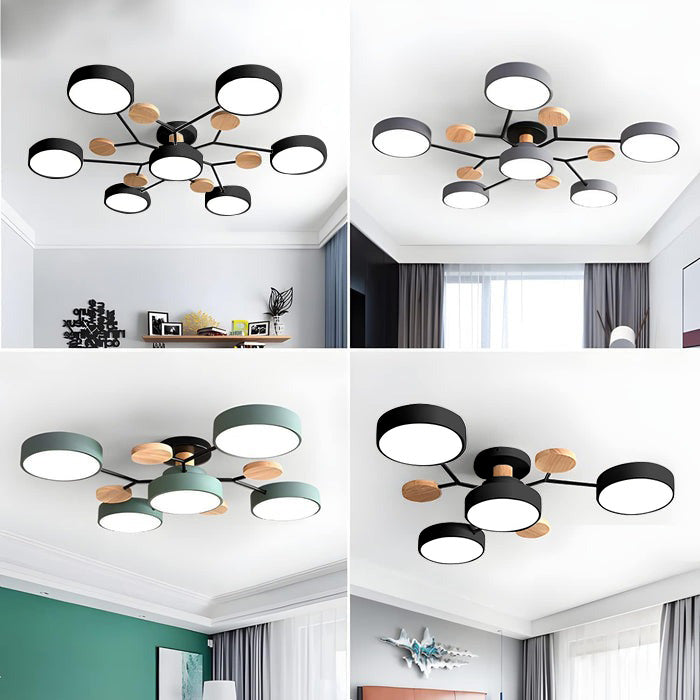 Modern Round Branch Type LED Semi-Recessed Ceiling Light