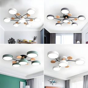 Modern Round Branch Type LED Semi-Recessed Ceiling Light