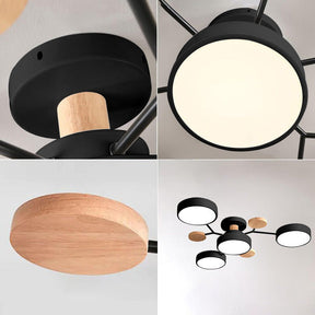 Modern Round Branch Type LED Semi-Recessed Ceiling Light