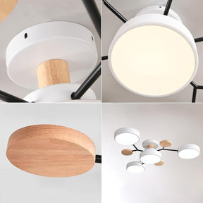 Modern Round Branch Type LED Semi-Recessed Ceiling Light