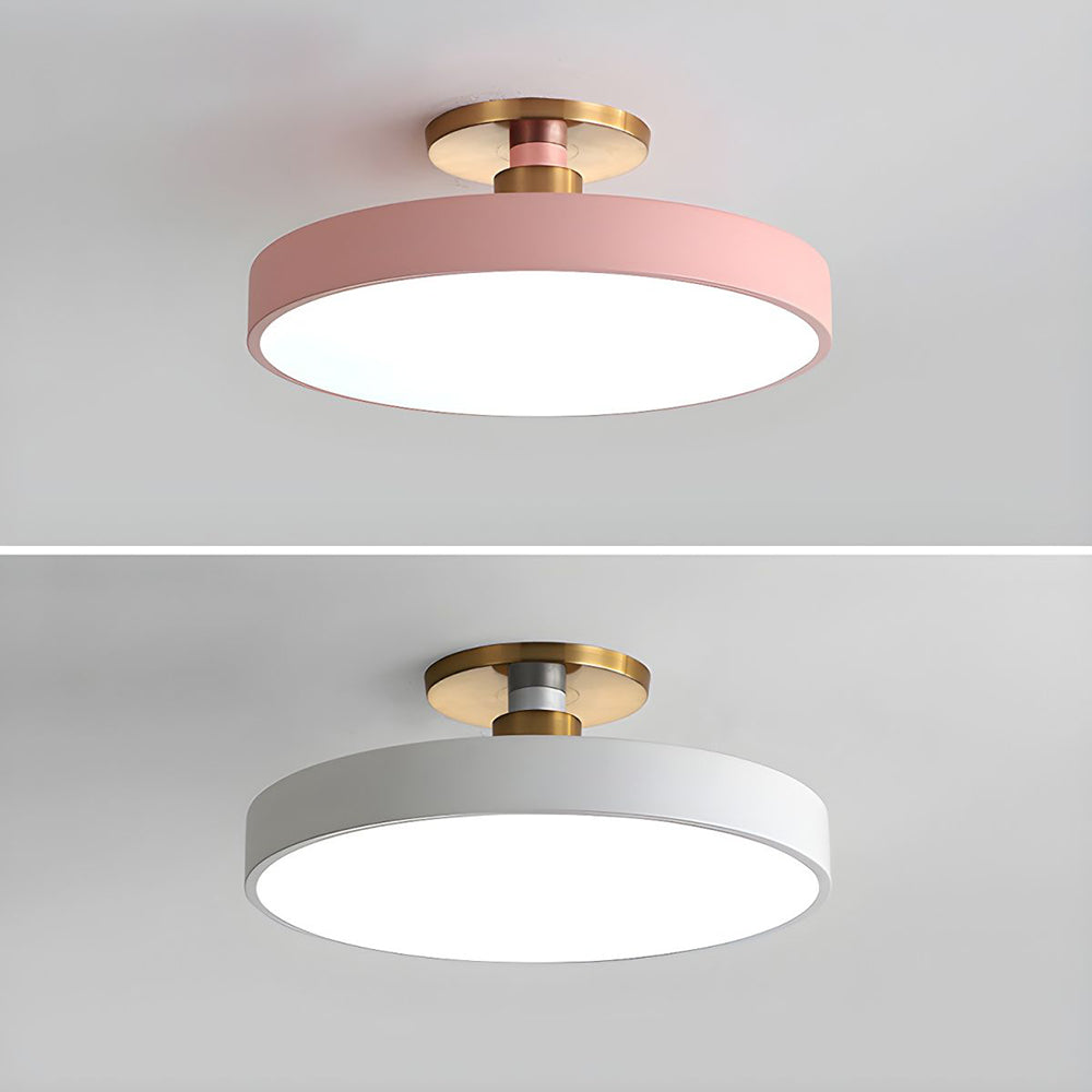 Modern Concise Circular LED Semi Flush Mount Ceiling Light