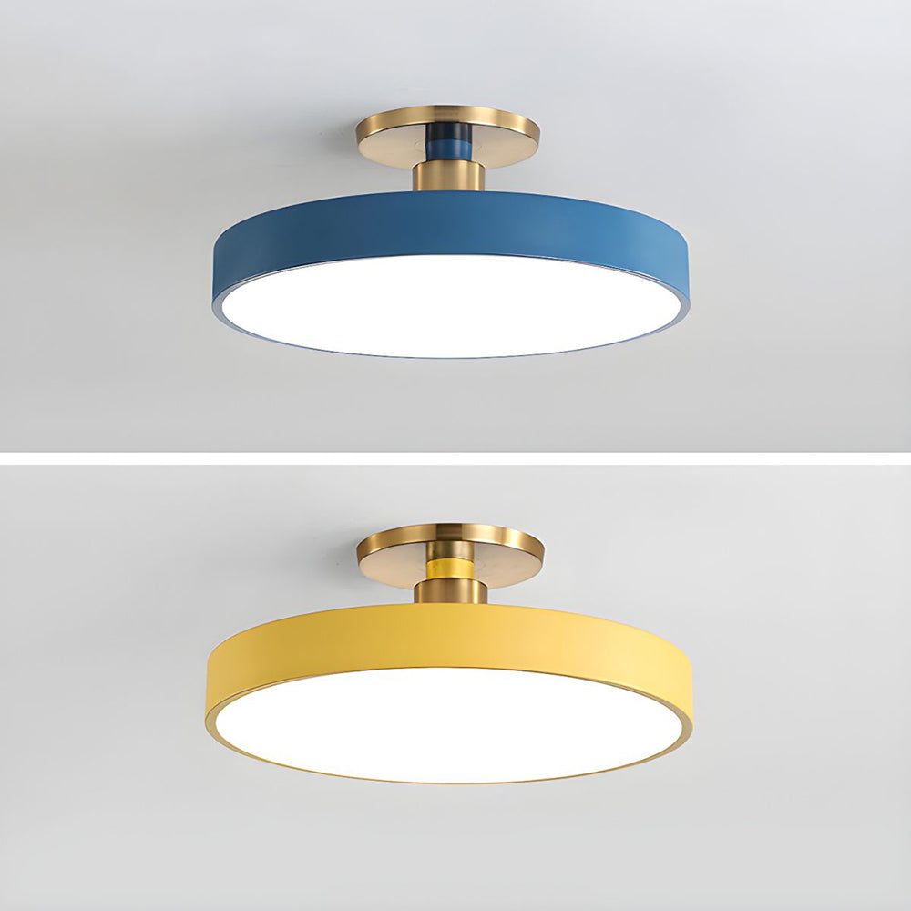 Modern Concise Circular LED Semi Flush Mount Ceiling Light