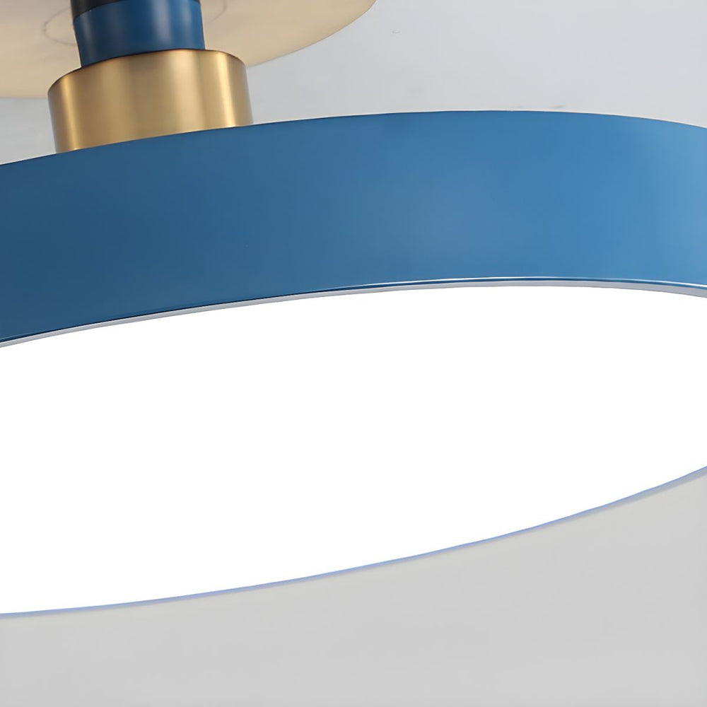 Modern Concise Circular LED Semi Flush Mount Ceiling Light