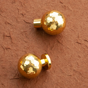 Modern Gold Brass Hammer Pattern Cabinet Knobs