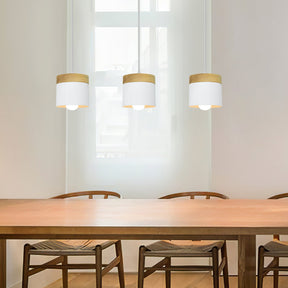 Nordic Wood Cylindrical Suspension Lamp