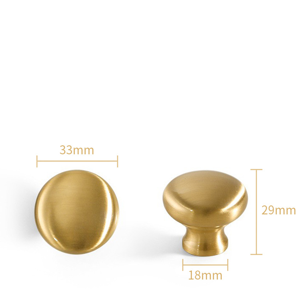 Modern Brass Gold Mushroom Head Cabinet Knobs