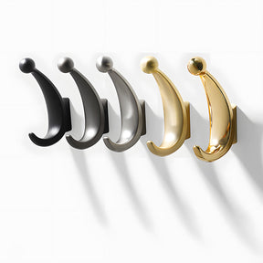 Modern Curved Zinc Alloy Wall Mounted Wall Hooks