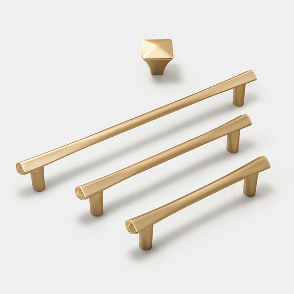 KNOKLOCK 10 Pack 3.75 Inch(96mm) Kitchen Cabinet Handles Brushed Gold