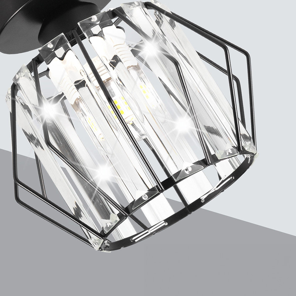 Geometric Bedroom Crystal Glass Ceiling Lights