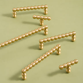 Vintage Spherical Brass Kitchen Cabinet Handles