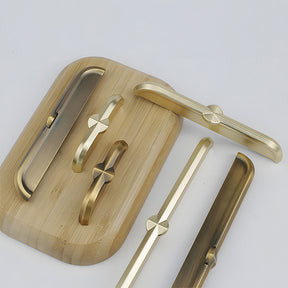 Modern Zinc Alloy Brushed Brass Cabinet Handles