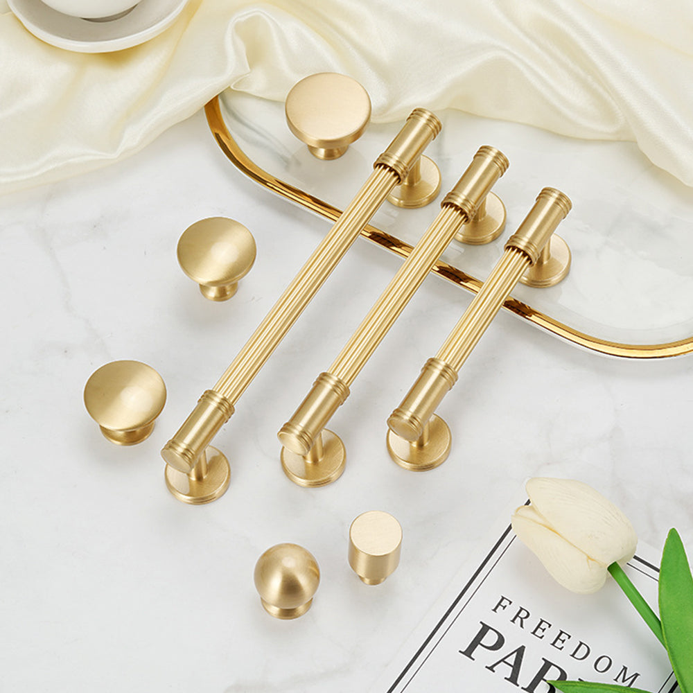 Modern French Solid Brass Cabinet Handles