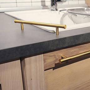 Simple Gold Brass Cabinet Handles