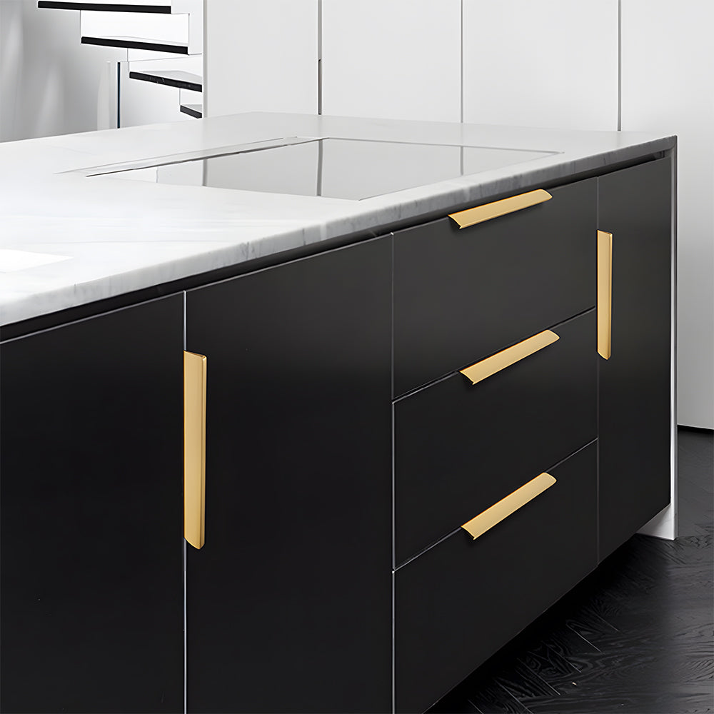 Aluminum Alloy Black Gold Invisible Edge Cabinet Handles