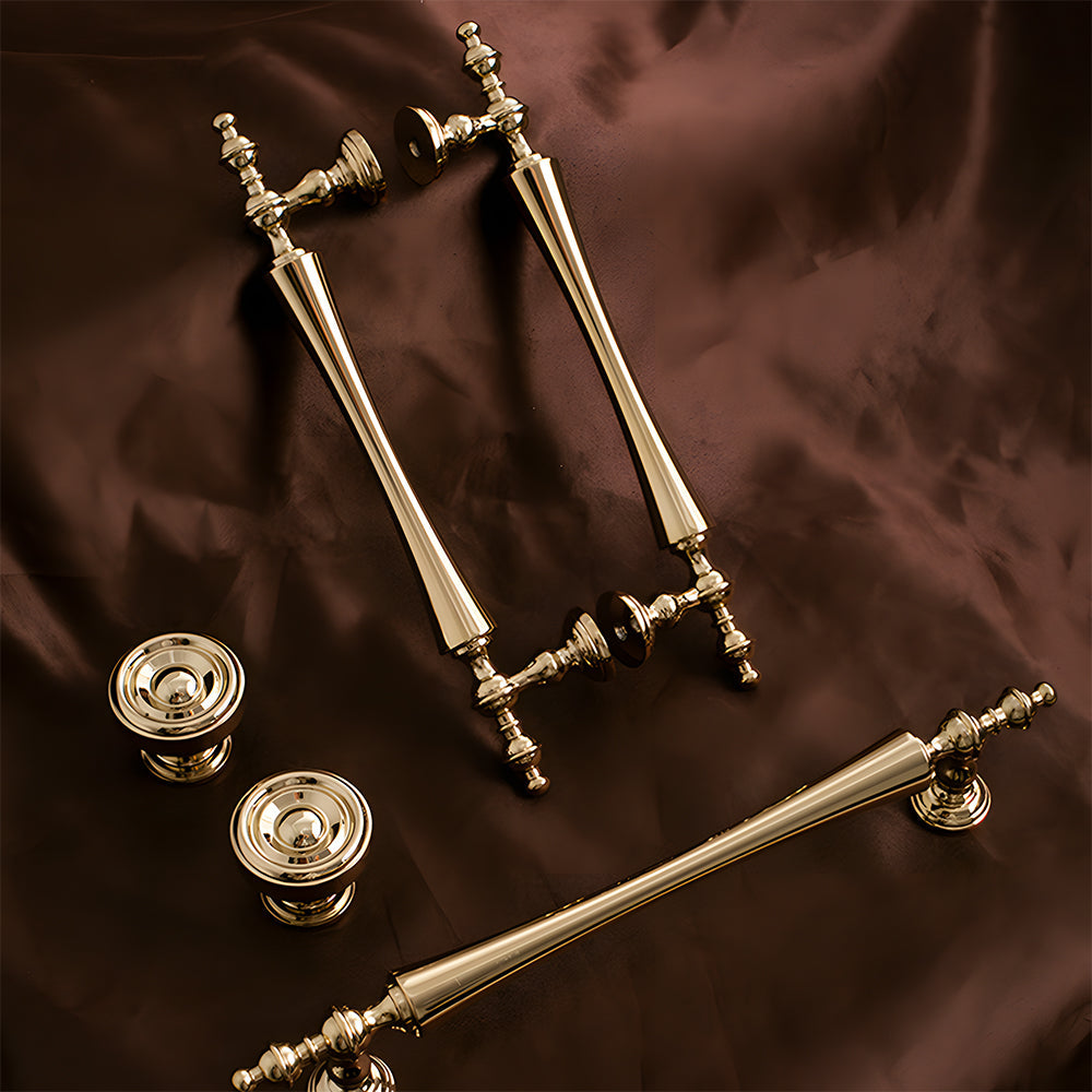 Retro Gold Brass Wardrobe Handles And Knobs