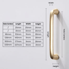 Smooth Gold Cabinet Handles for Wardrobe Cupboard