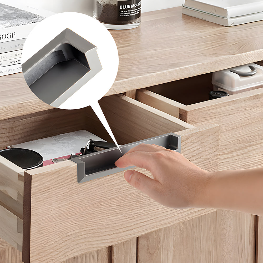 Modern Square Recessed Flush Finger Pulls for Cabinet