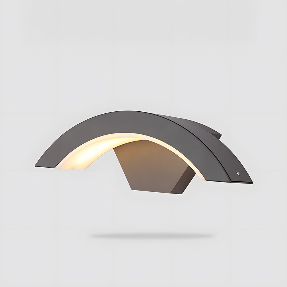 Nordic Arc Waterproof LED Outdoor Black Wall Lamp
