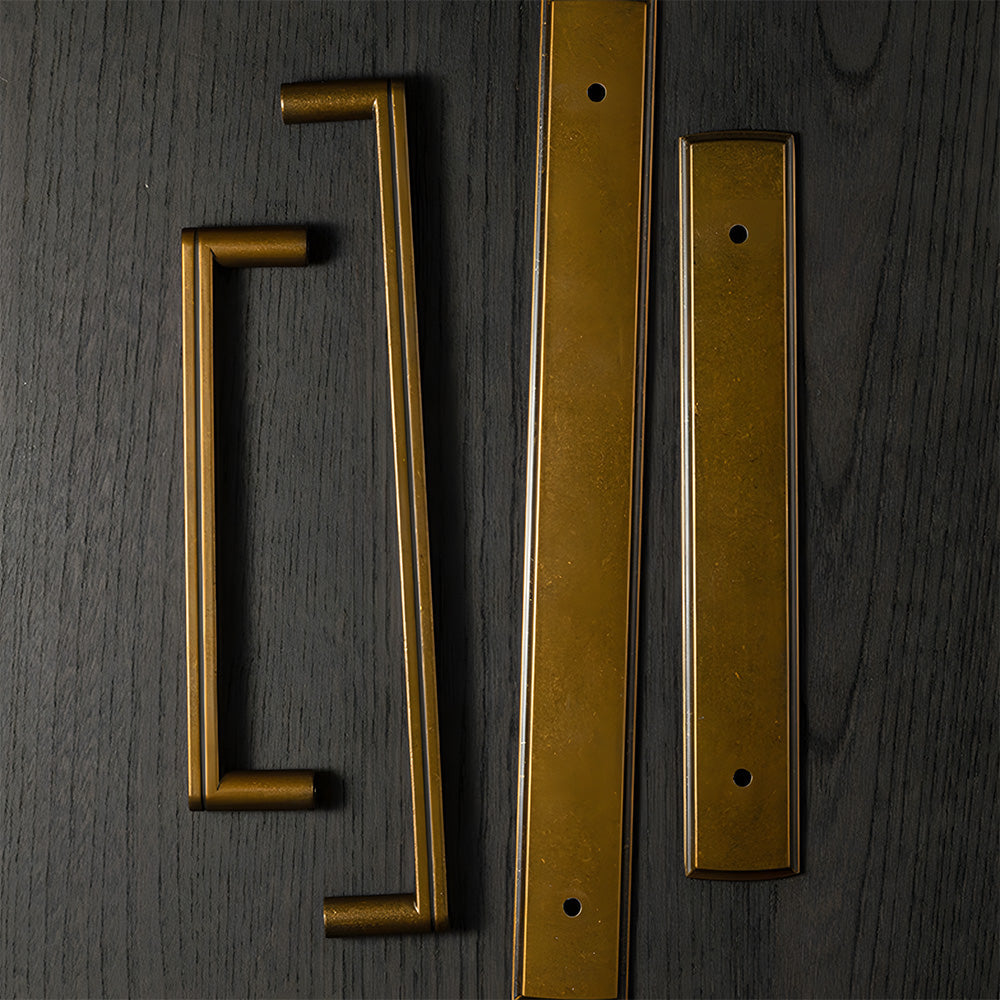 Modern Zinc Alloy Long Cabinet Pulls with Rectangle Backplate