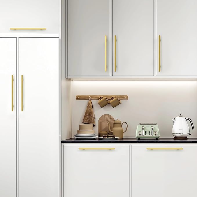 Brushed Brass Euro Style Cabinet Handles for Kitchen