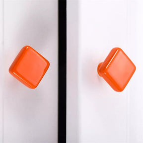 Colored Ceramic Square Single-Hole Cabinet Drawer Knobs