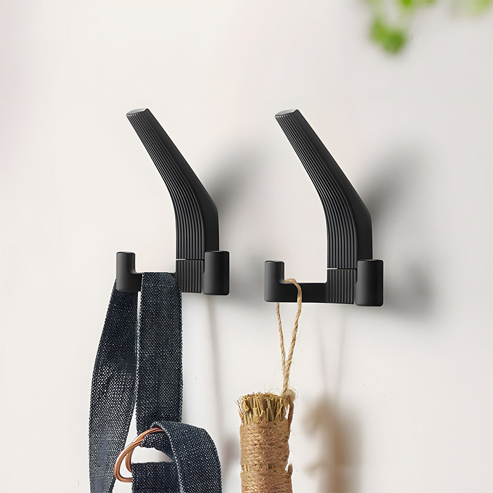 Modern Fluted Zinc Alloy Double Wall Hooks