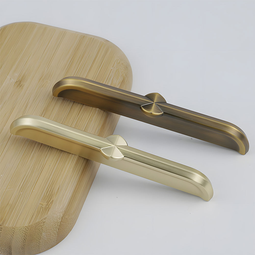 Modern Zinc Alloy Brushed Brass Cabinet Handles