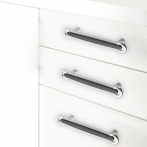 Zinc Alloy Black Silver Simple Cabinet Handles