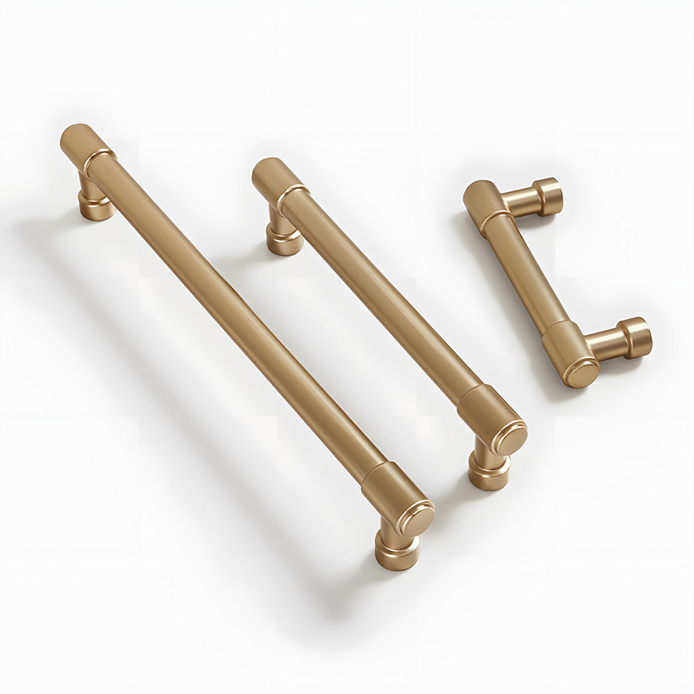 Modern Zinc Alloy Champagne Gold T Bar Cabinet Pulls