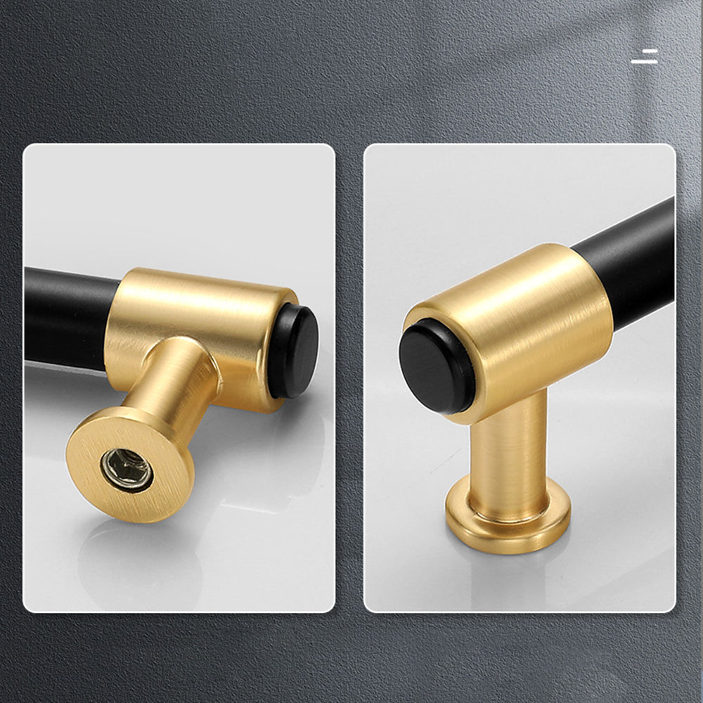 Zinc Alloy Black+Gold Drawer Door Cabinet Handles