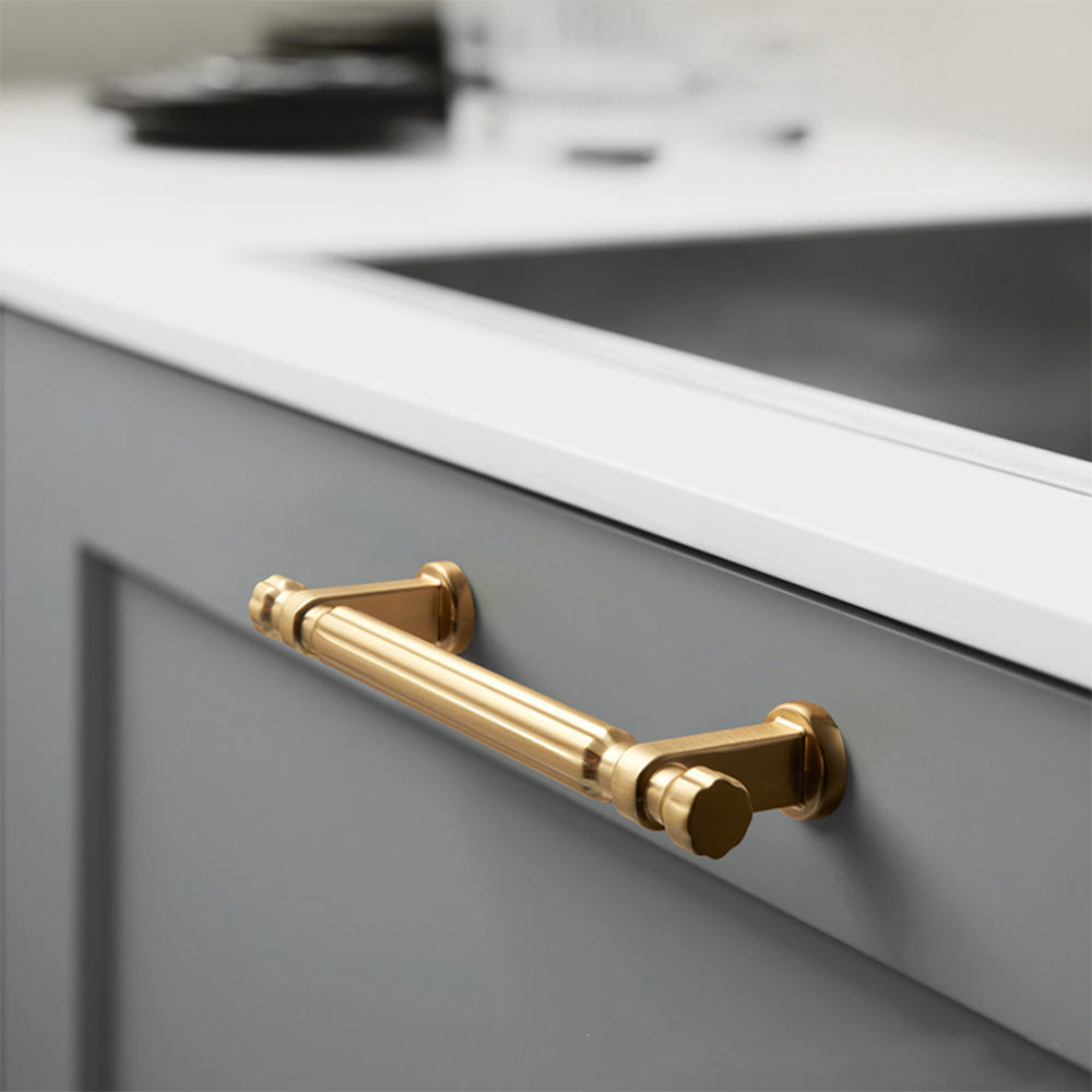 Modern T-Bar Gold Cabinet Handles