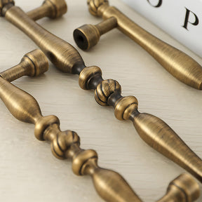 Vintage Solid Brass Spindle Cabinet Handles