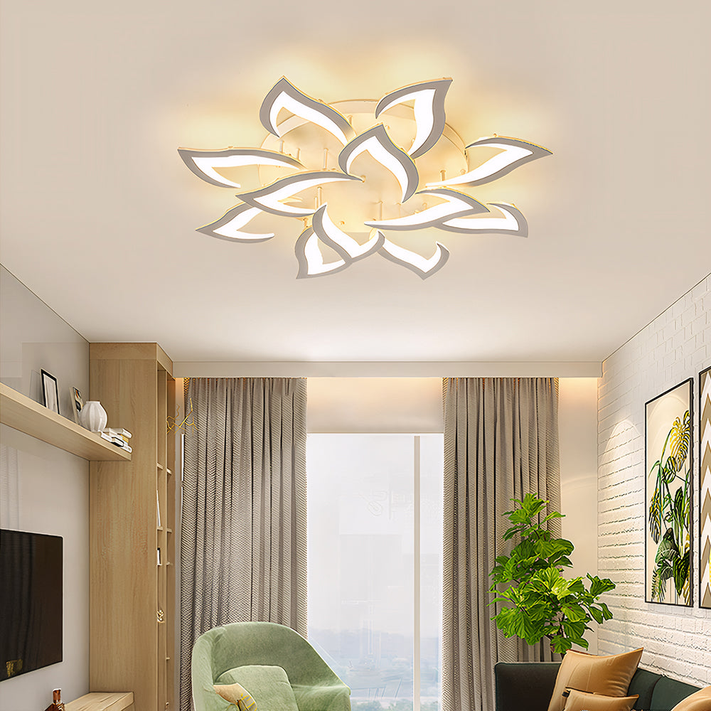 Contemporary Flower Shape Iron Living Room LED Ceiling Light