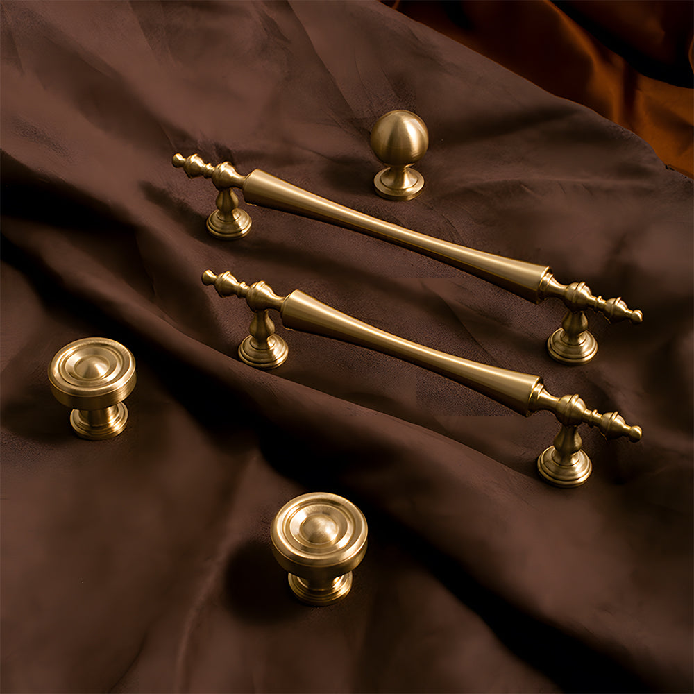 Retro Gold Brass Wardrobe Handles And Knobs