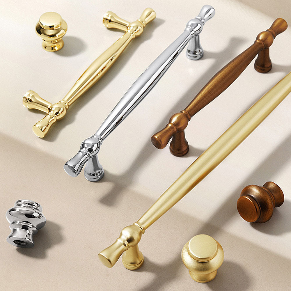 Simple Retro Gold Solid Zinc Alloy Cabinet Handles And Drawer Knobs