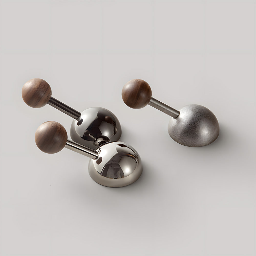 Walnut Cupboard Knobs & Wall Hooks