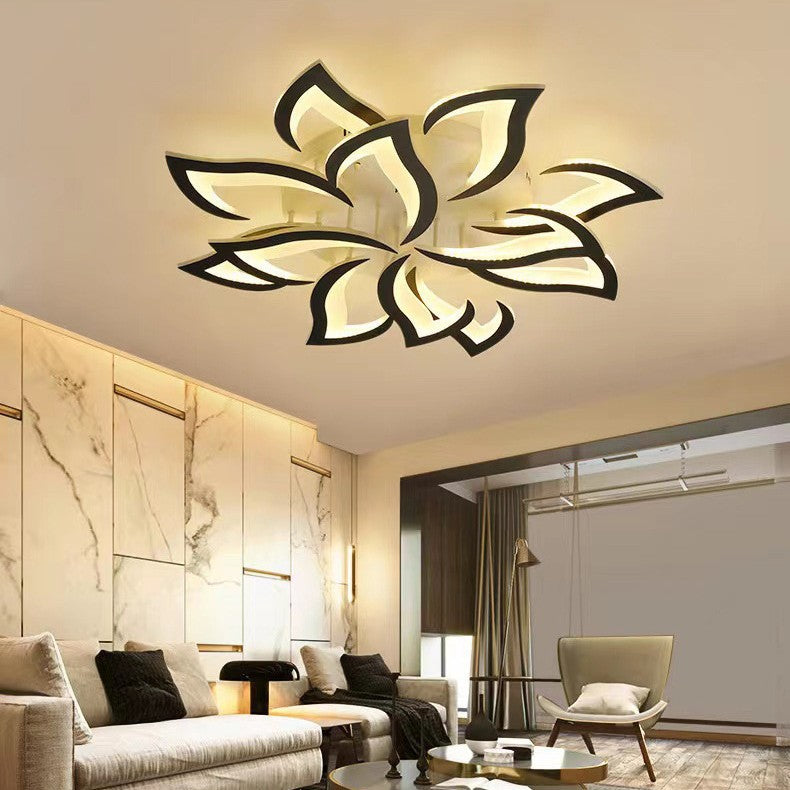 Contemporary Flower Shape Iron Living Room LED Ceiling Light