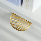 Modern Style Gold Hollow Brass Finger Cabinet Drawer Pulls