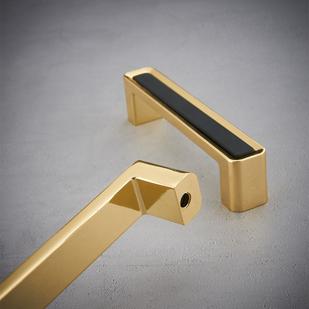 Luxury Zinc Alloy Black Gold Cabinet Handles