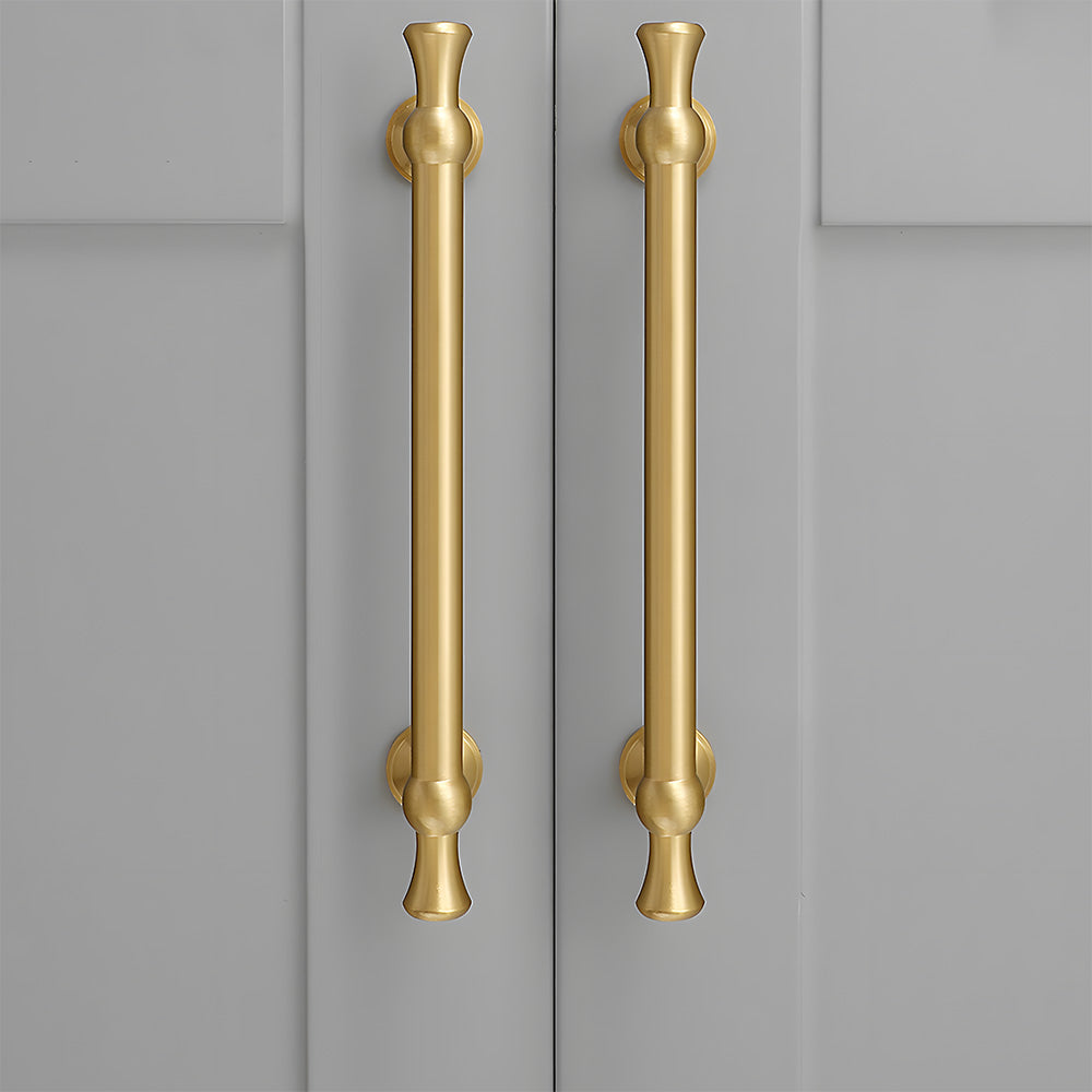 Smooth Brass Gold Solid Wardrobe Pull Handles