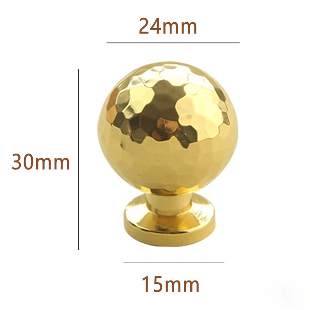 Modern Gold Brass Hammer Pattern Cabinet Knobs