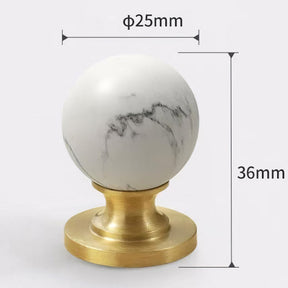 Vintage Walnut Wood Marble Cabinet Knob